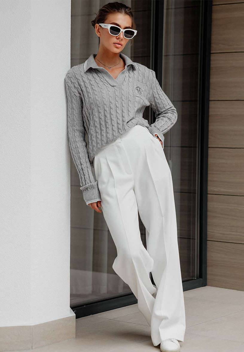 KNITTED POLO SWEATER