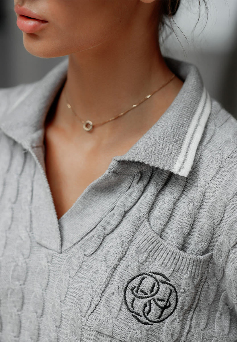 KNITTED POLO SWEATER