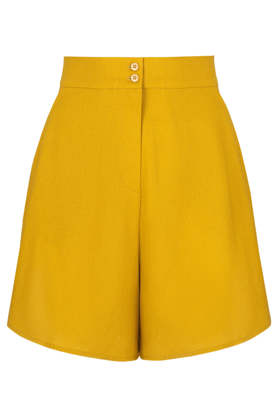 SHORTS FROM A MUSTARD SUIT