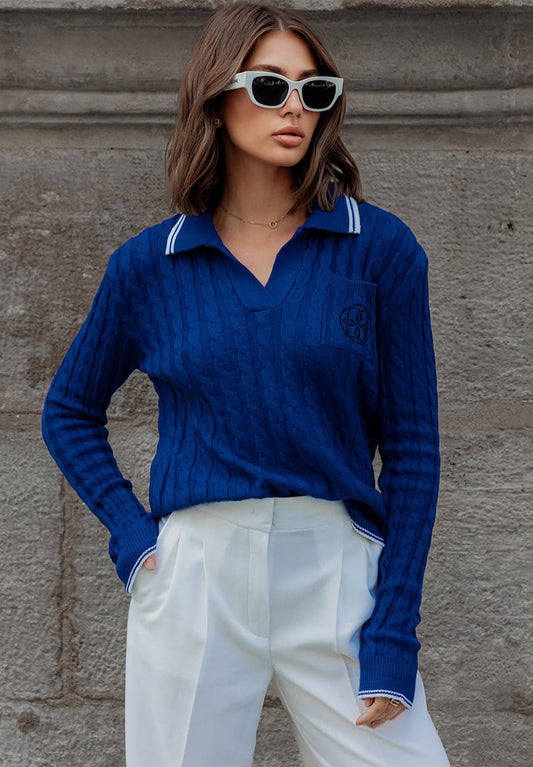 KNITTED POLO SWEATER