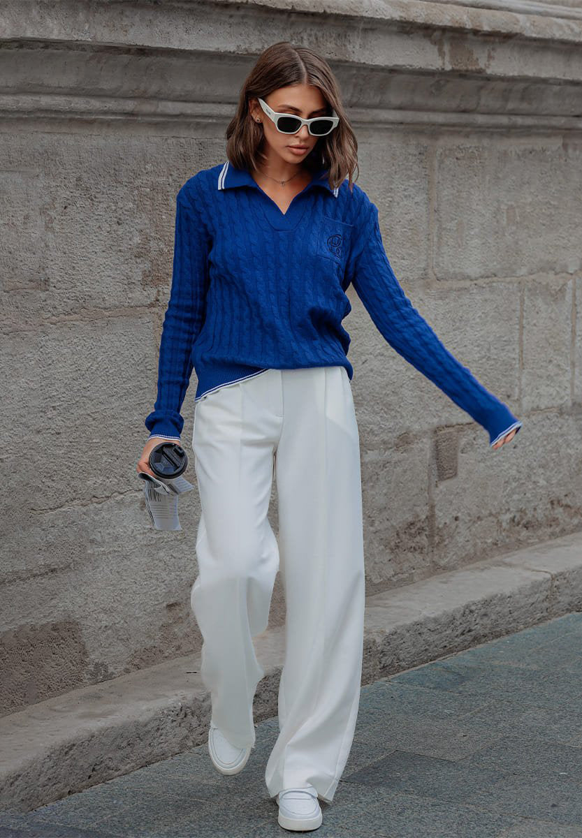 KNITTED POLO SWEATER