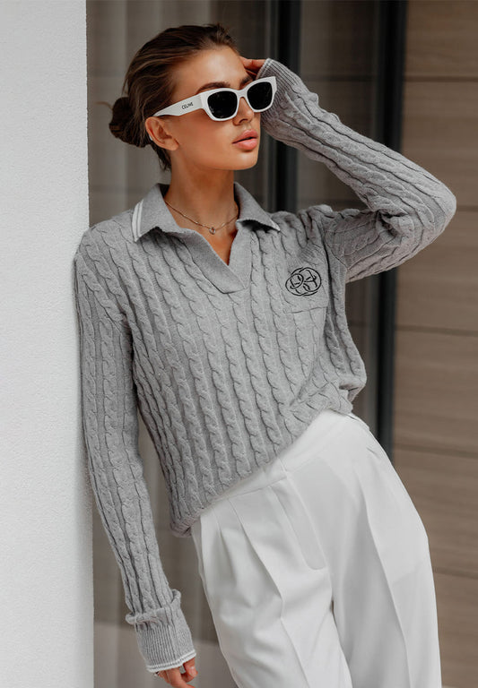 KNITTED POLO SWEATER